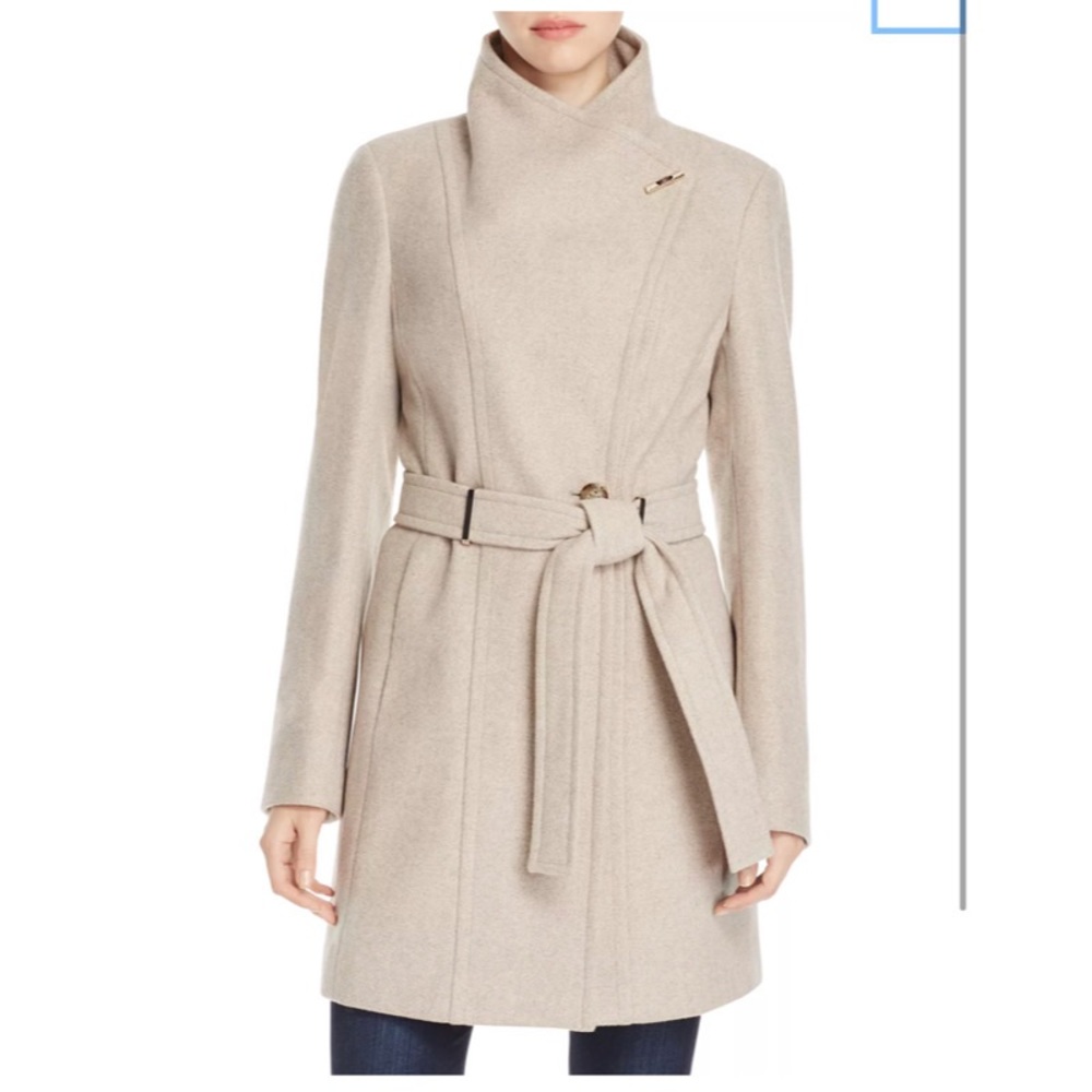 SOLD CALVIN KLEIN Wool Wrap Coat sz XS